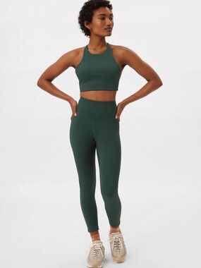 Girlfriend Collective Set XS/S Moss Green Compressive Legging Tank Athleisure